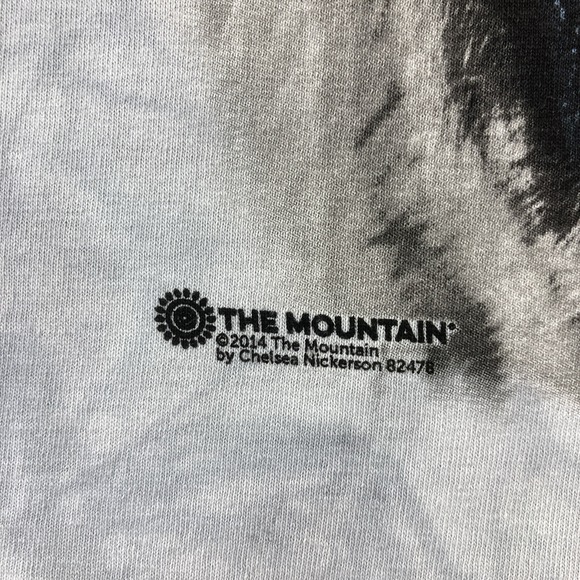 2014 The Mountain White Tiger Shirt Adult Small Gray Tie Dye Graphic Tee SS - Picture 3 of 13
